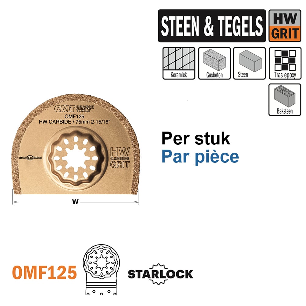 Ronde HW grit multitoolzaagblad 75mm