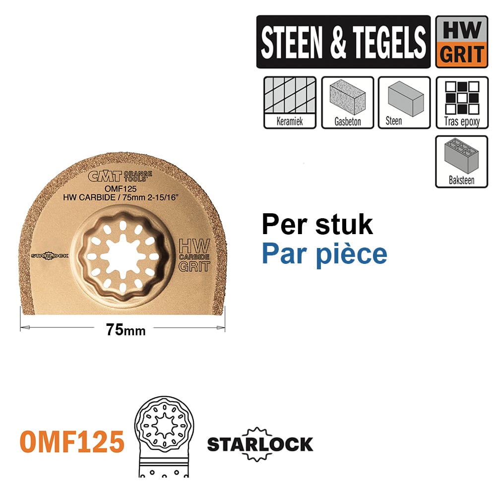 Ronde HW grit multitoolzaagblad 75mm