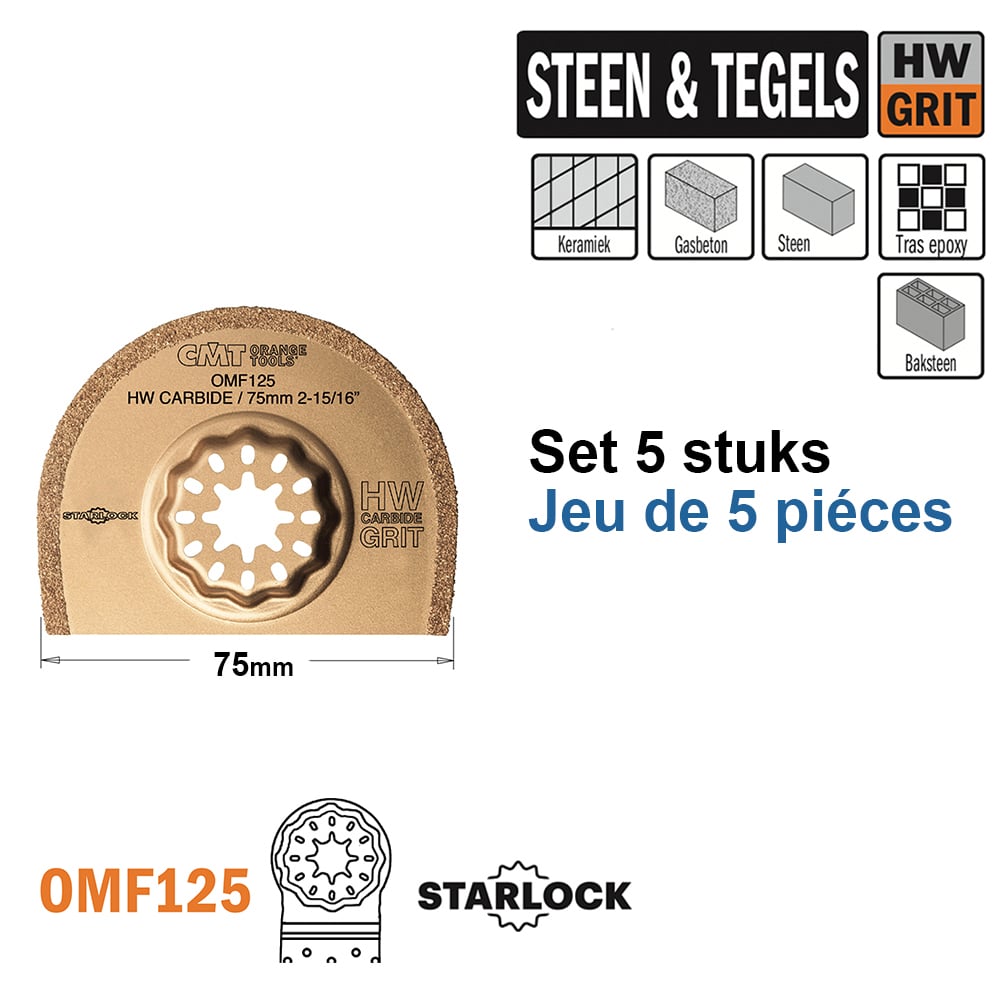 Ronde HW grit multitoolzaagblad 75mm