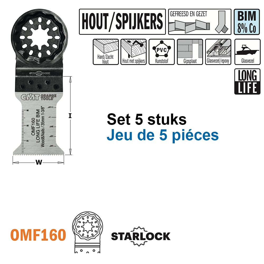 Multitoolzaagblad voor hout met spijkers, 35mm
