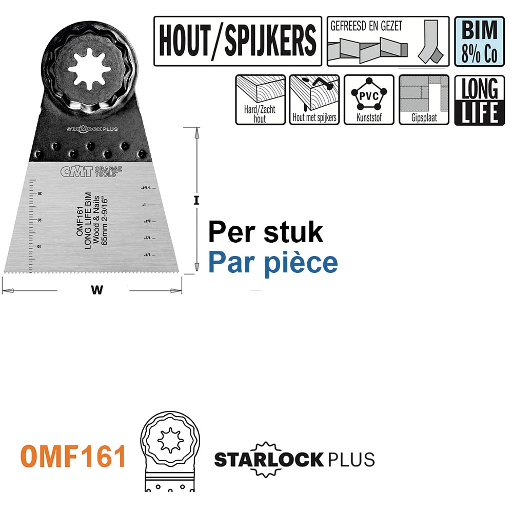 Multitoolzaagblad voor hout met spijkers, 65mm