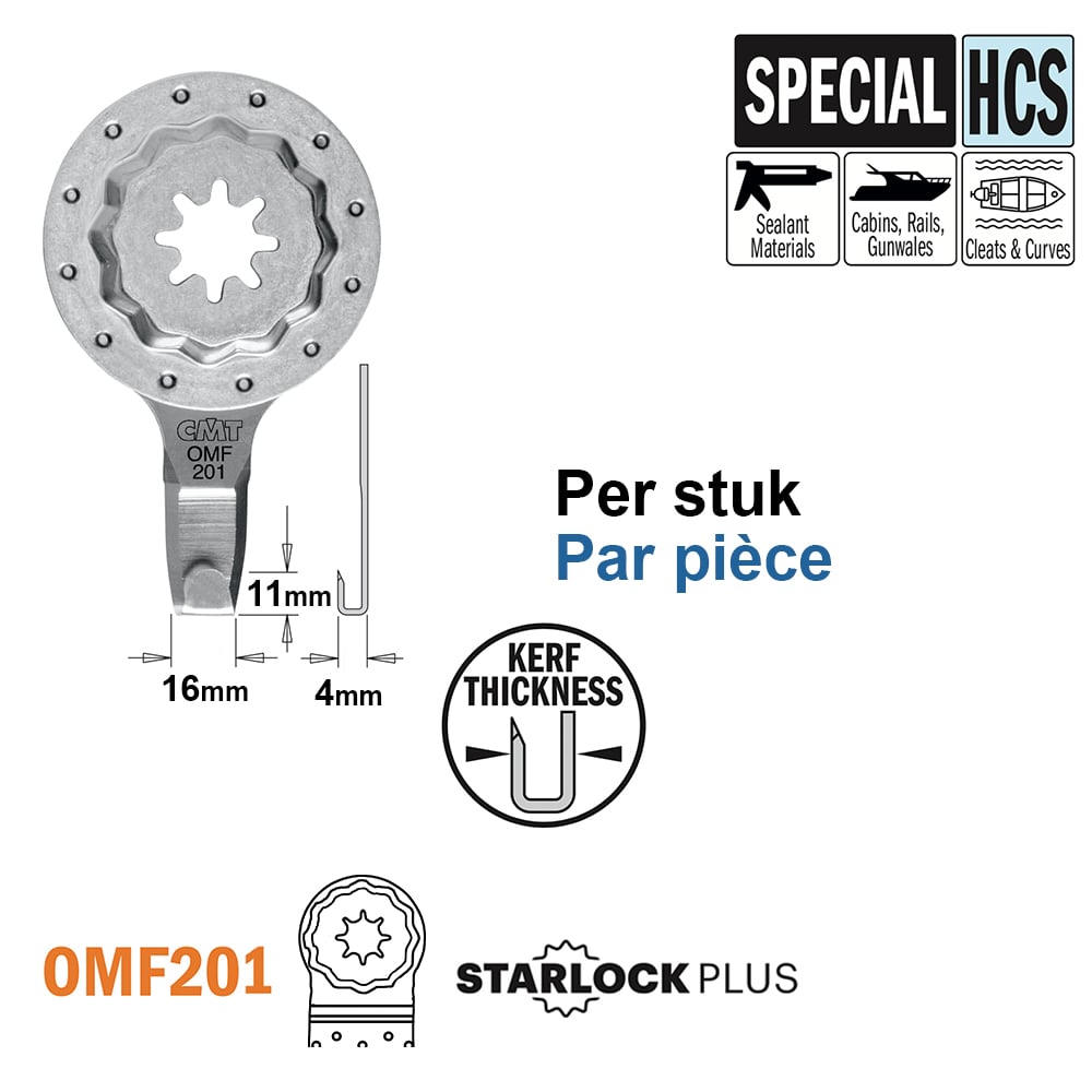 Schuin aflopend mes, 4mm