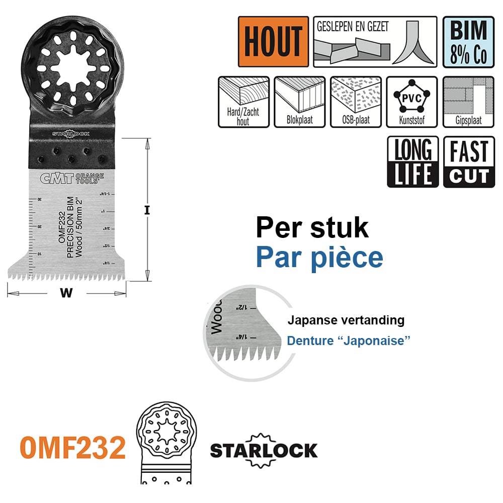 Multitoolzaagblad voor hout, 45mm