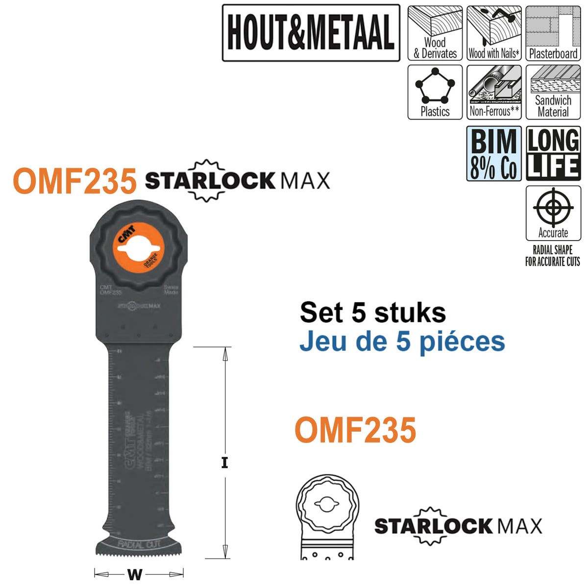 Multitoolzaagblad voor hout en metaal, 32mm