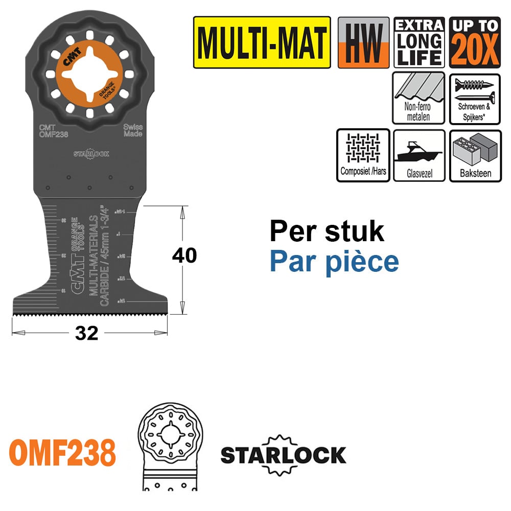 Invalzaagblad voor metaal, 45mm