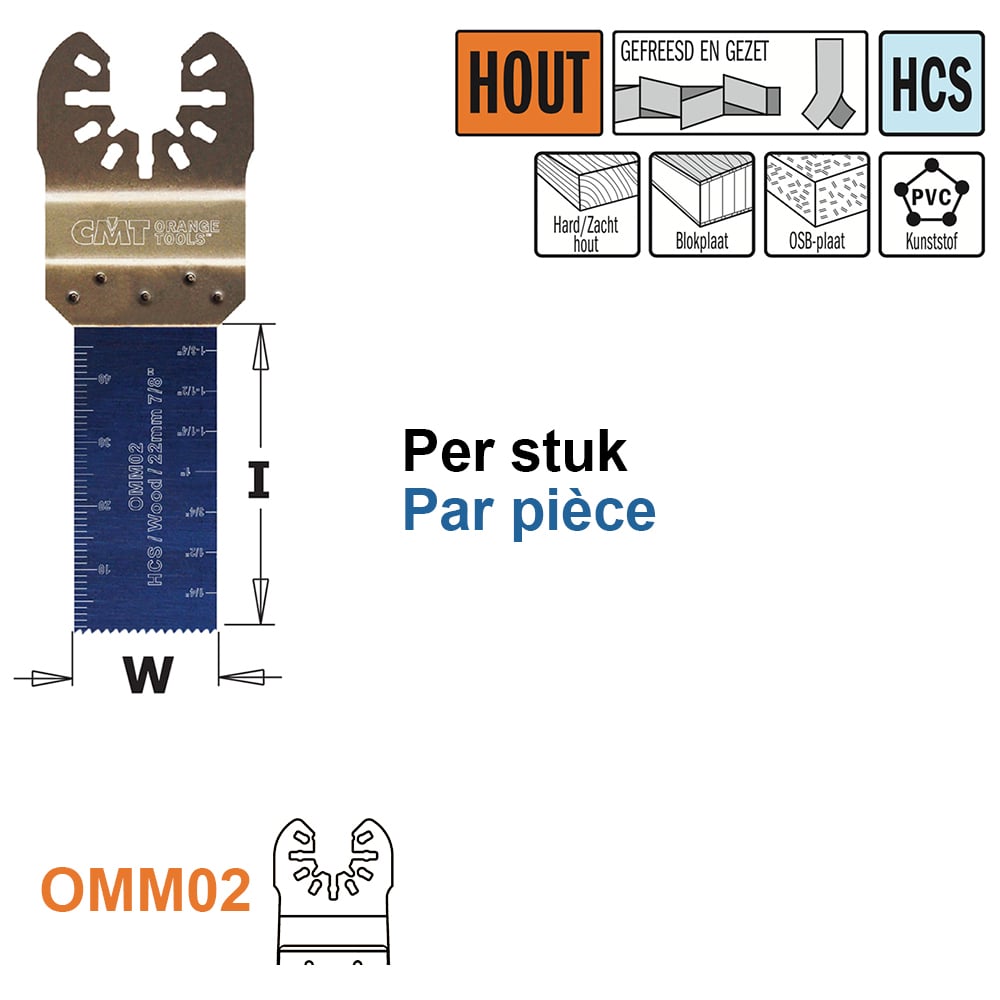 Multitoolzaagblad voor hout, 22mm
