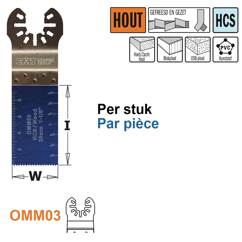 Multitoolzaagblad voor hout, 28mm