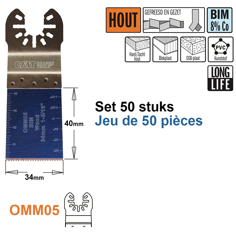 Mulltitoolzaagblad voor hout, 34mm
