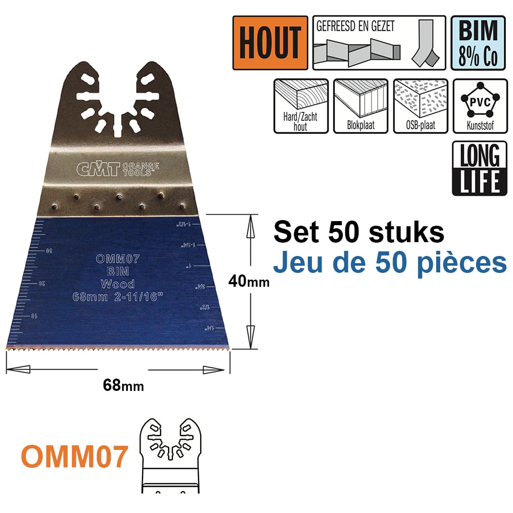 Multitoolzaagblad voor hout, 68mm