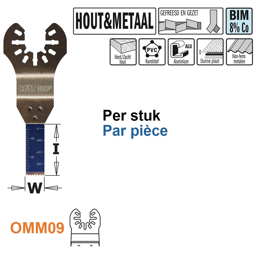 Multitoolzaagblad voor hout en metaal, 10mm
