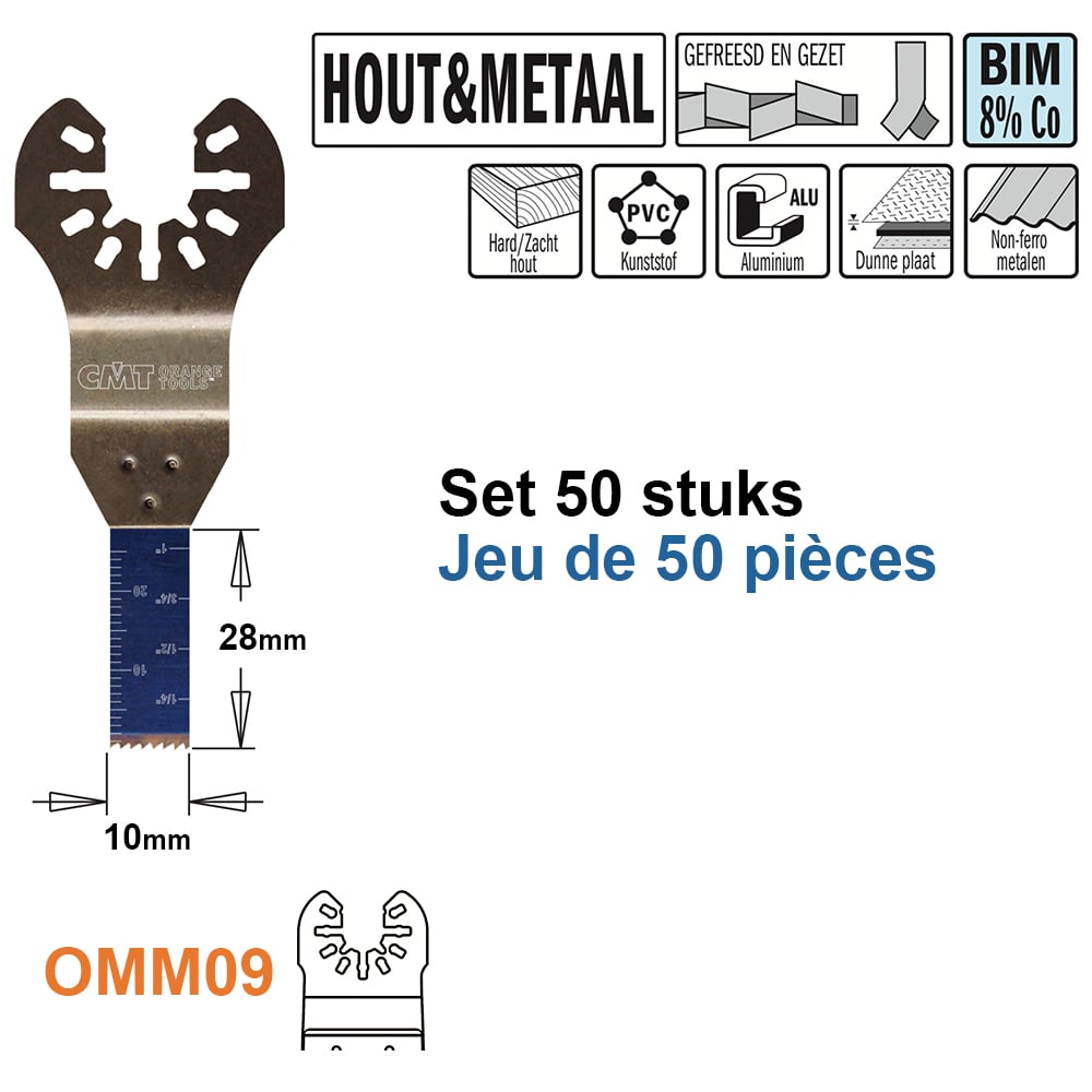 Multitoolzaagblad voor hout en metaal, 10mm