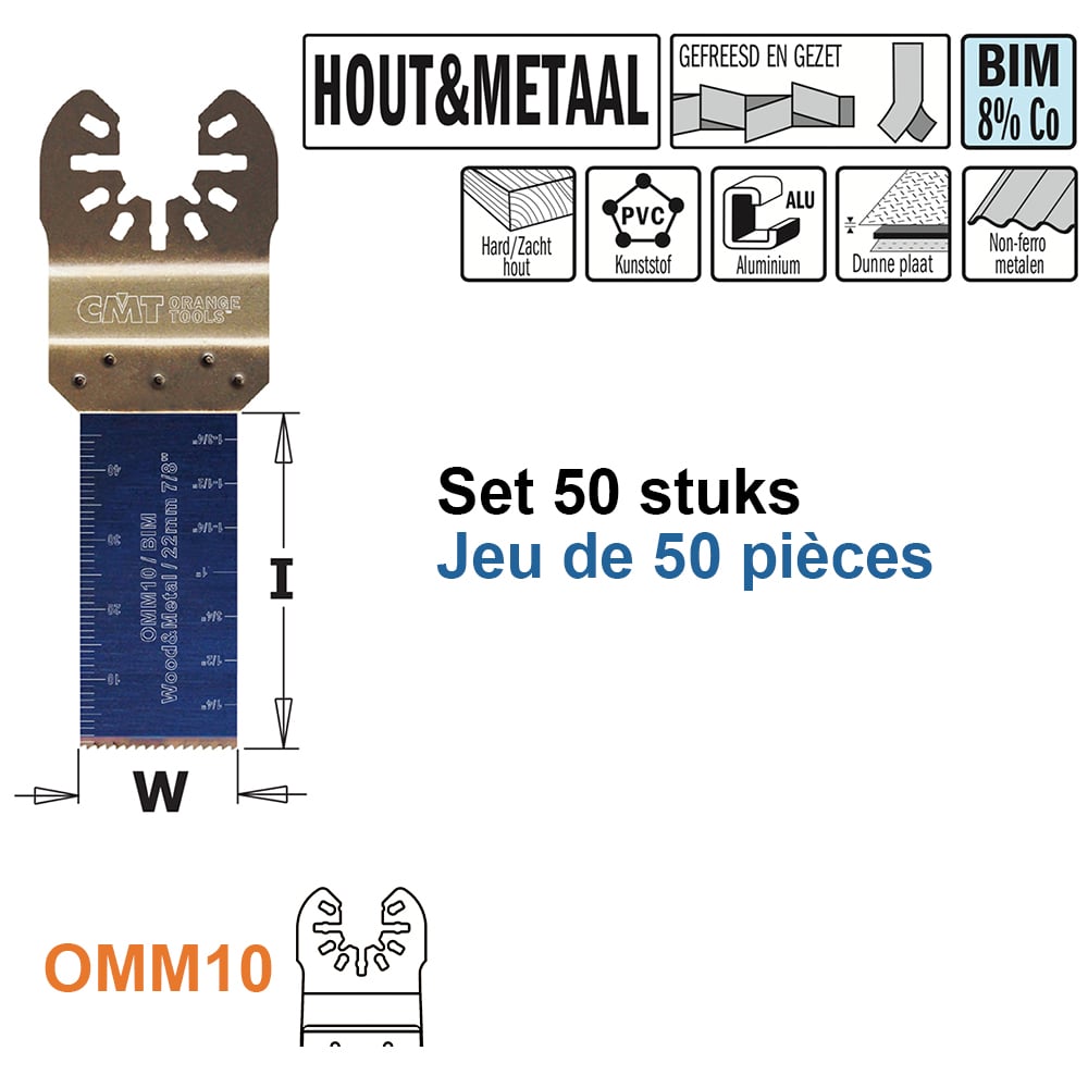 Multitoolzaagblad voor hout en metaal, 22mm