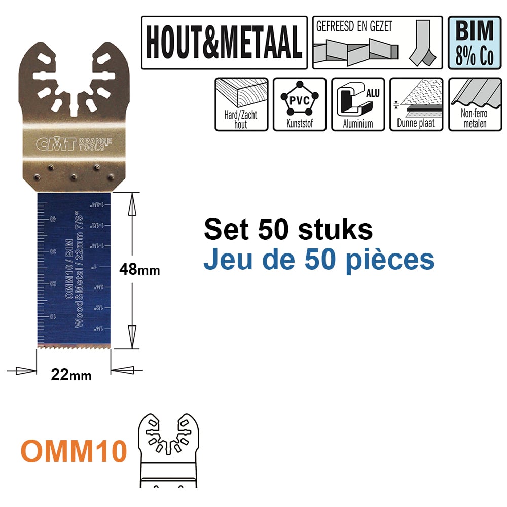 Multitoolzaagblad voor hout en metaal, 22mm