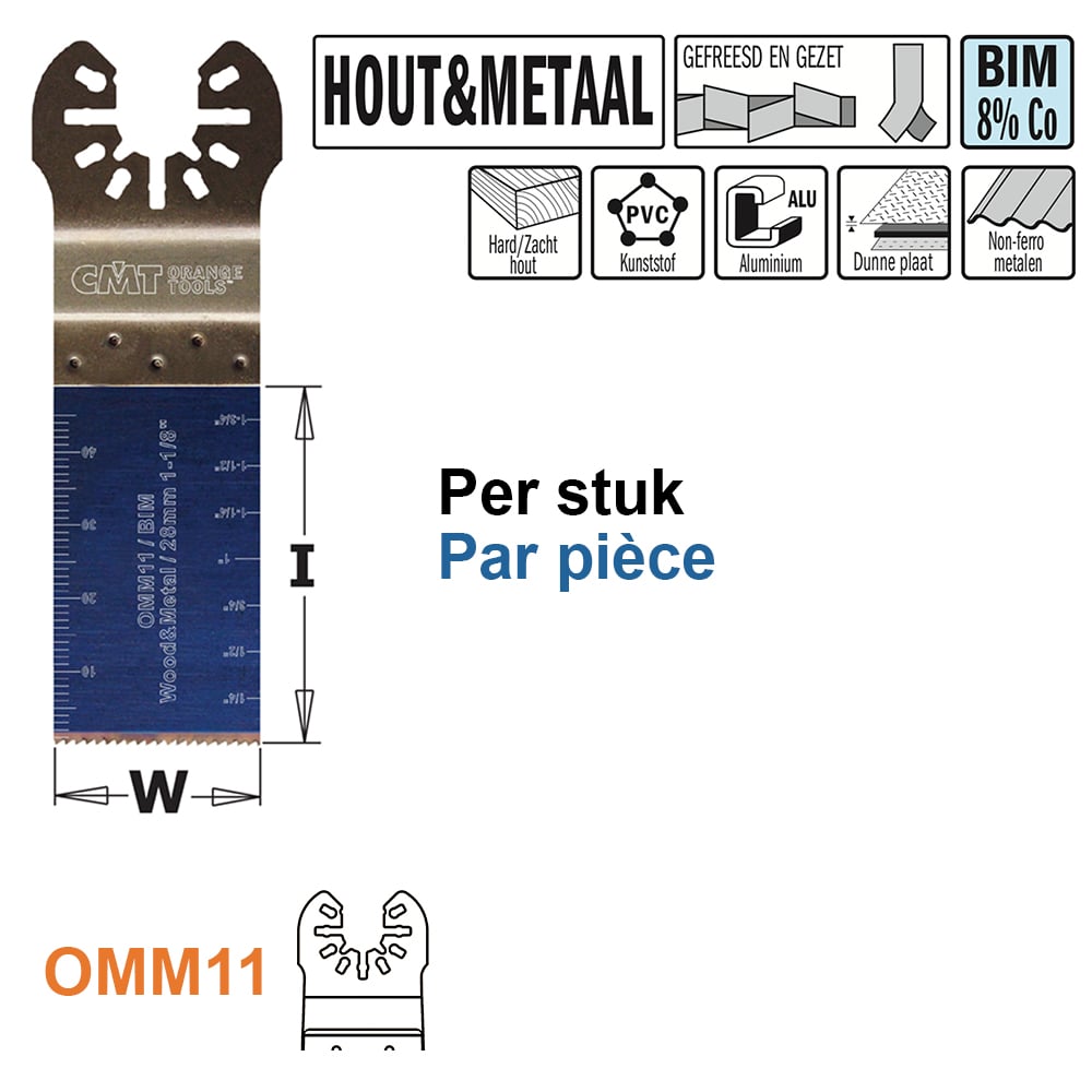 Multitoolzaagblad voor hout en metaal, 28mm