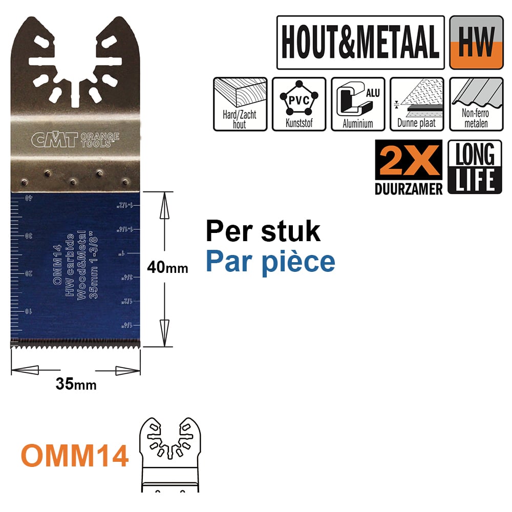 Multitoolzaagblad voor hout en metaal, 35mm