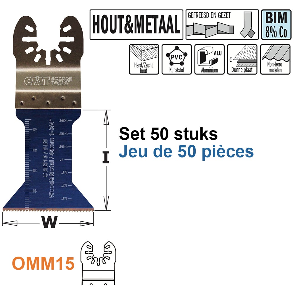 Multitoolzaagblad voor hout en metaal, 15mm