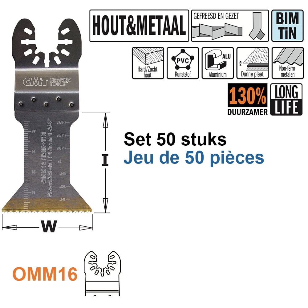 Multitoolzaagblad voor hout en metaal, 45mm