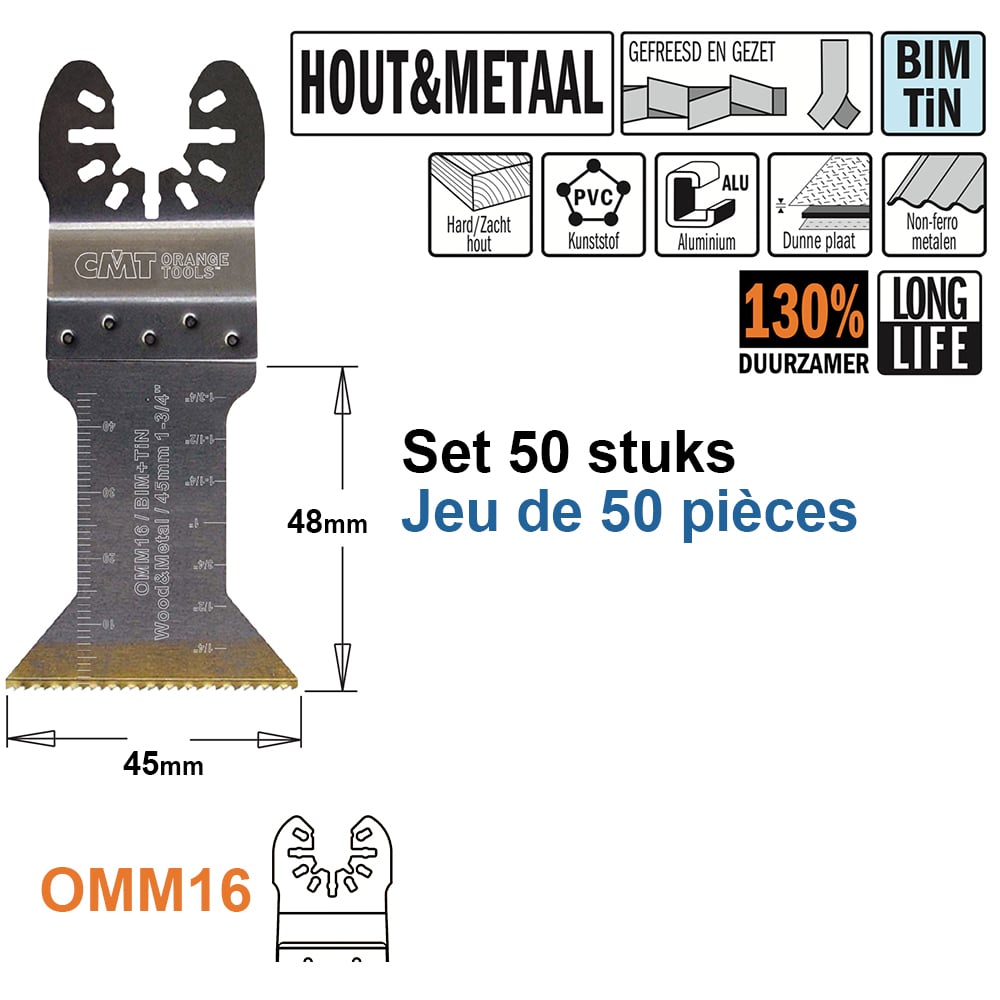 Multitoolzaagblad voor hout en metaal, 45mm