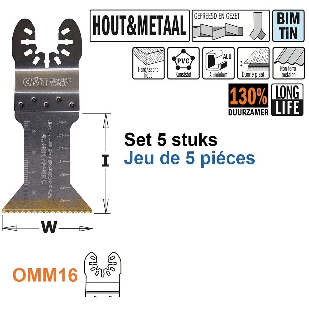 Multitoolzaagblad voor hout en metaal, 45mm