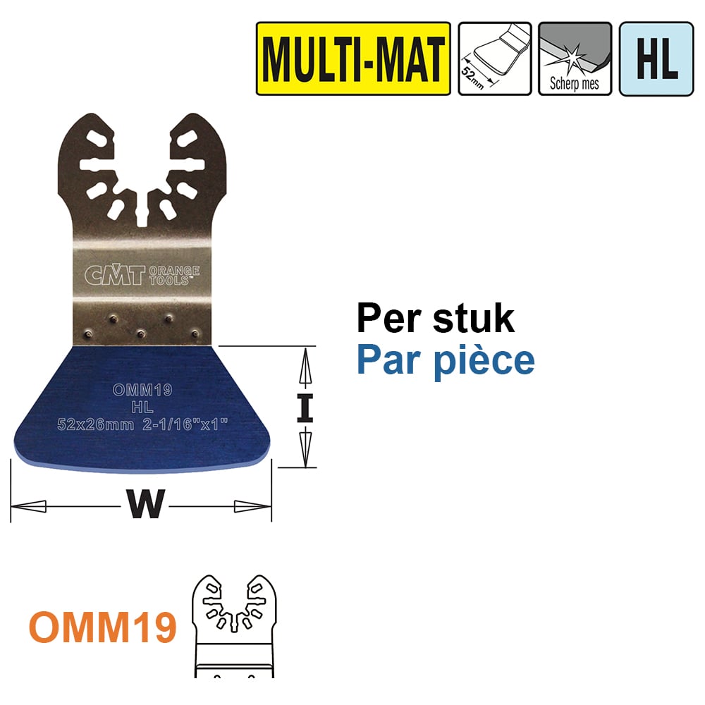 HL stabiele spatel/ schraper voor alle materialen, 52mm