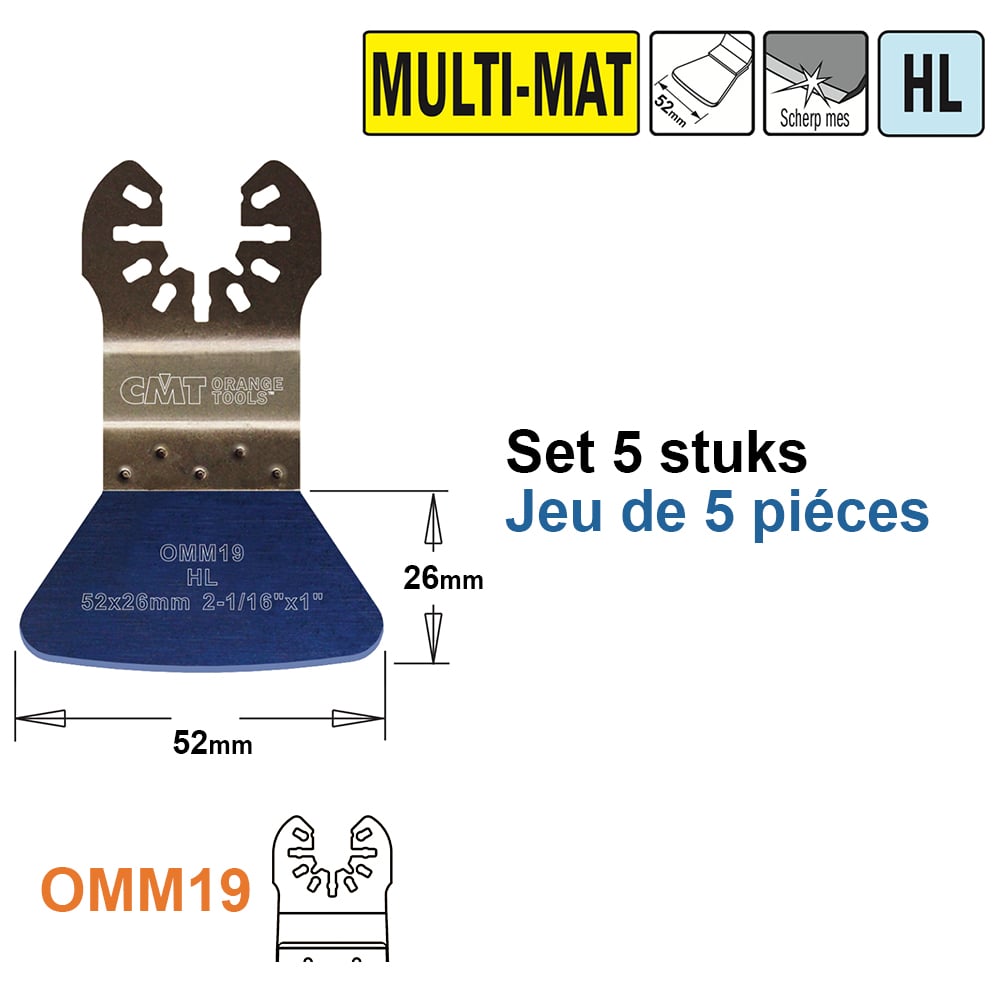 HL stabiele spatel/ schraper voor alle materialen, 52mm
