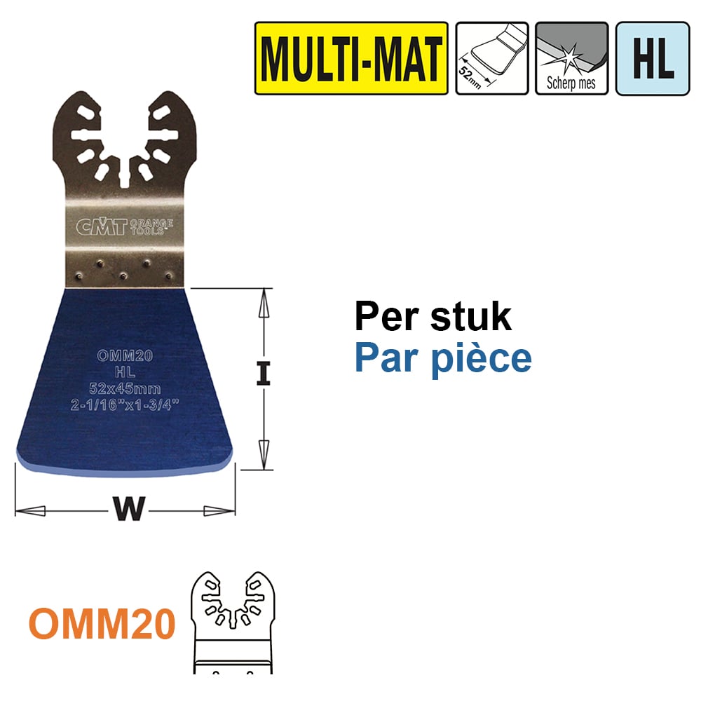 HL stabiele spatel/ schraper voor alle materialen, 52mm