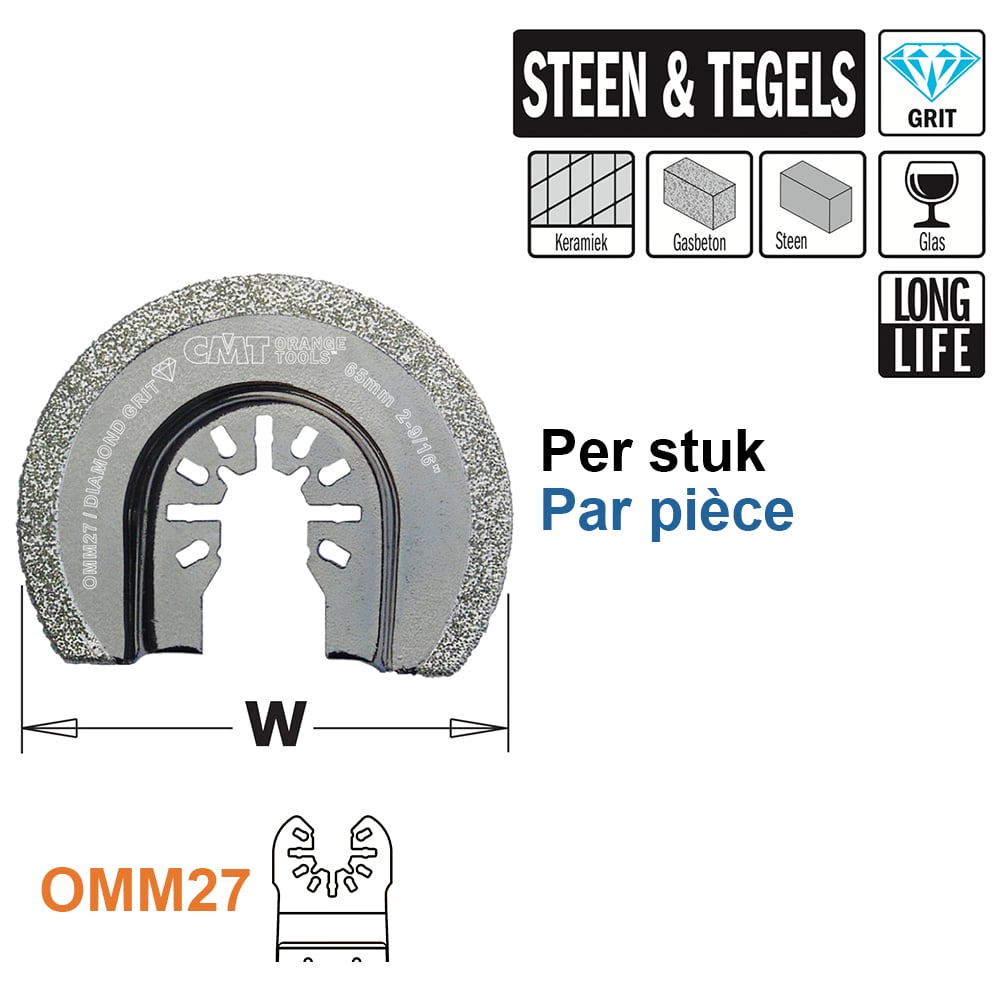 Rond Dia grit multitoolzaagblad, 65mm
