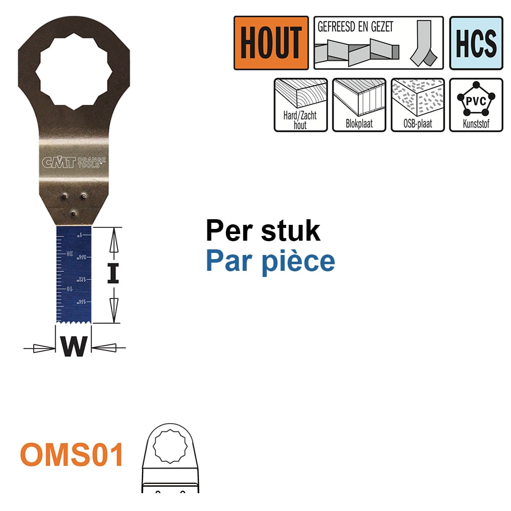 Multitoolzaagblad voor hout, 10mm