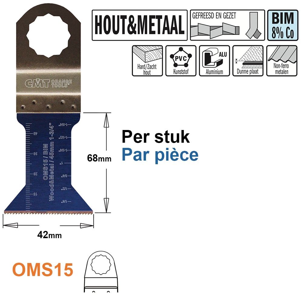 Multitoolzaagblad voor hout, 10mm