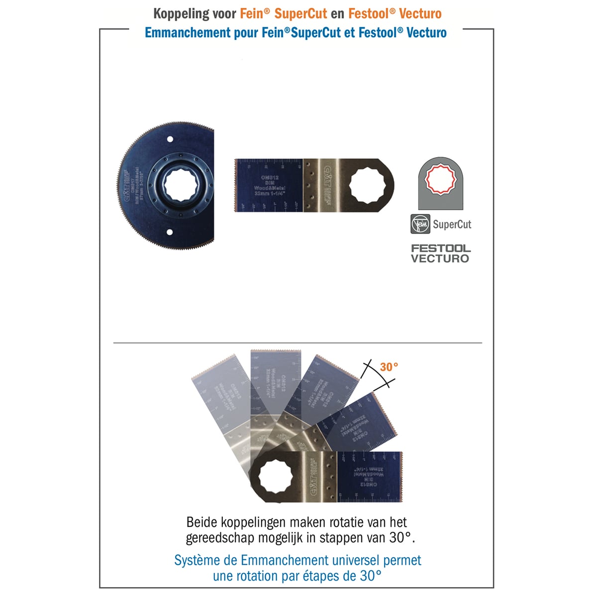 Multitoolzaagblad voor hout, 28mm