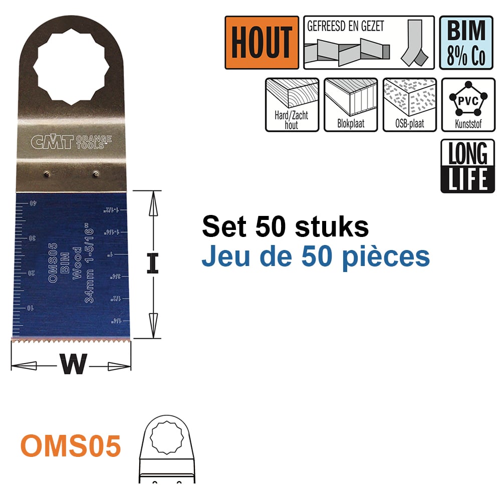 Multitoolzaagblad voor hout, 34mm