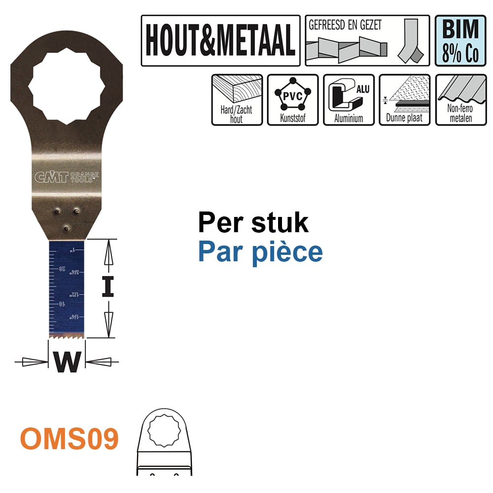 Multitoolzaagblad voor hout en metaal, 10mm