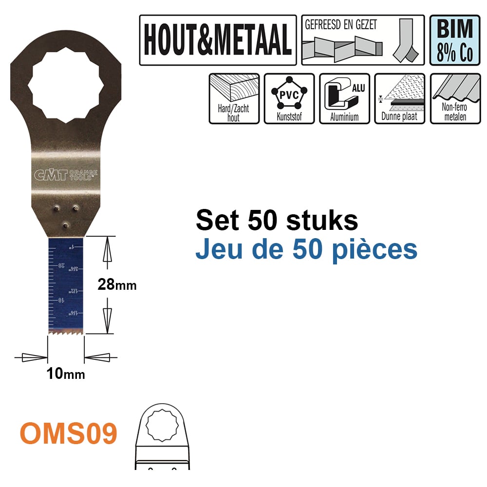 Multitoolzaagblad voor hout en metaal, 10mm