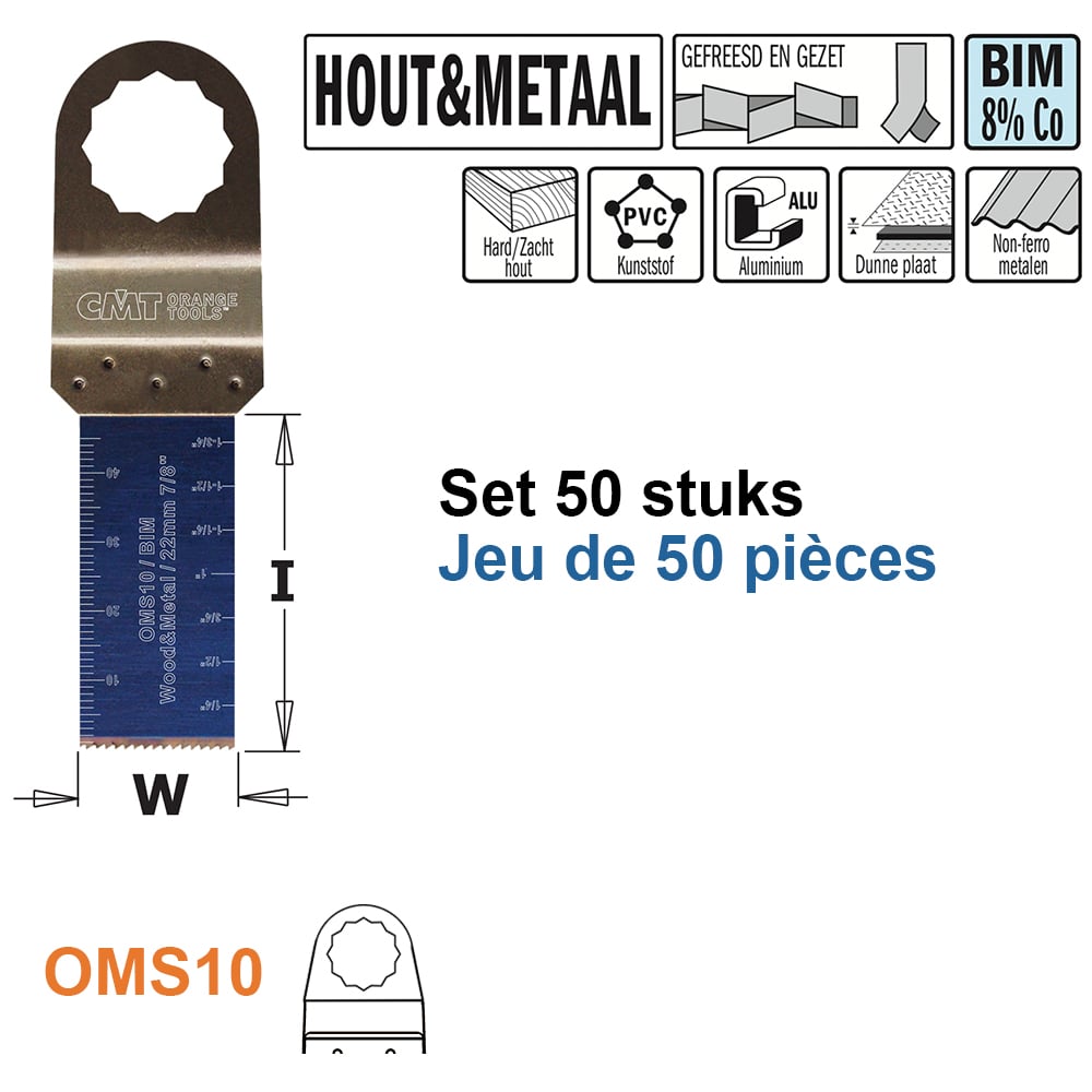 Multitoolzaagblad voor hout en metaal, 22mm