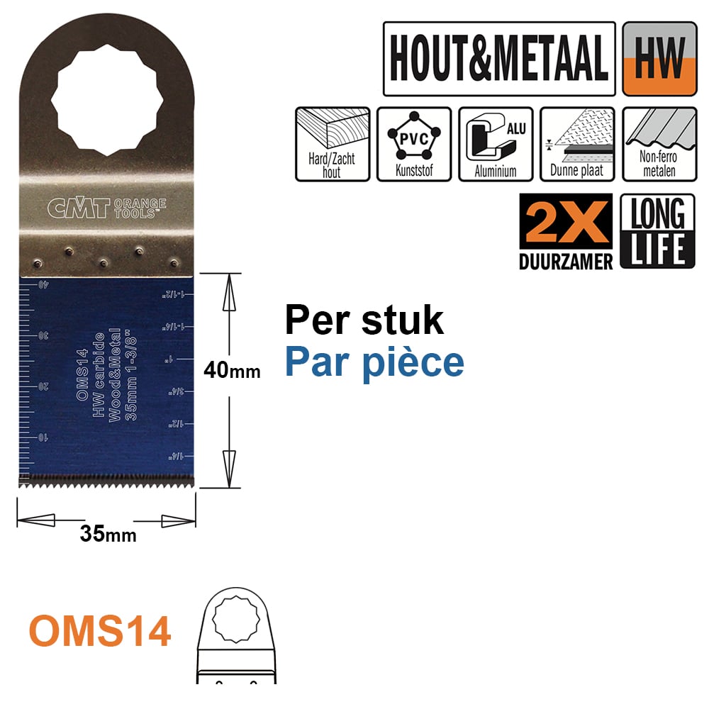 Multitoolzaagblad voor hout en metaal, 35mm