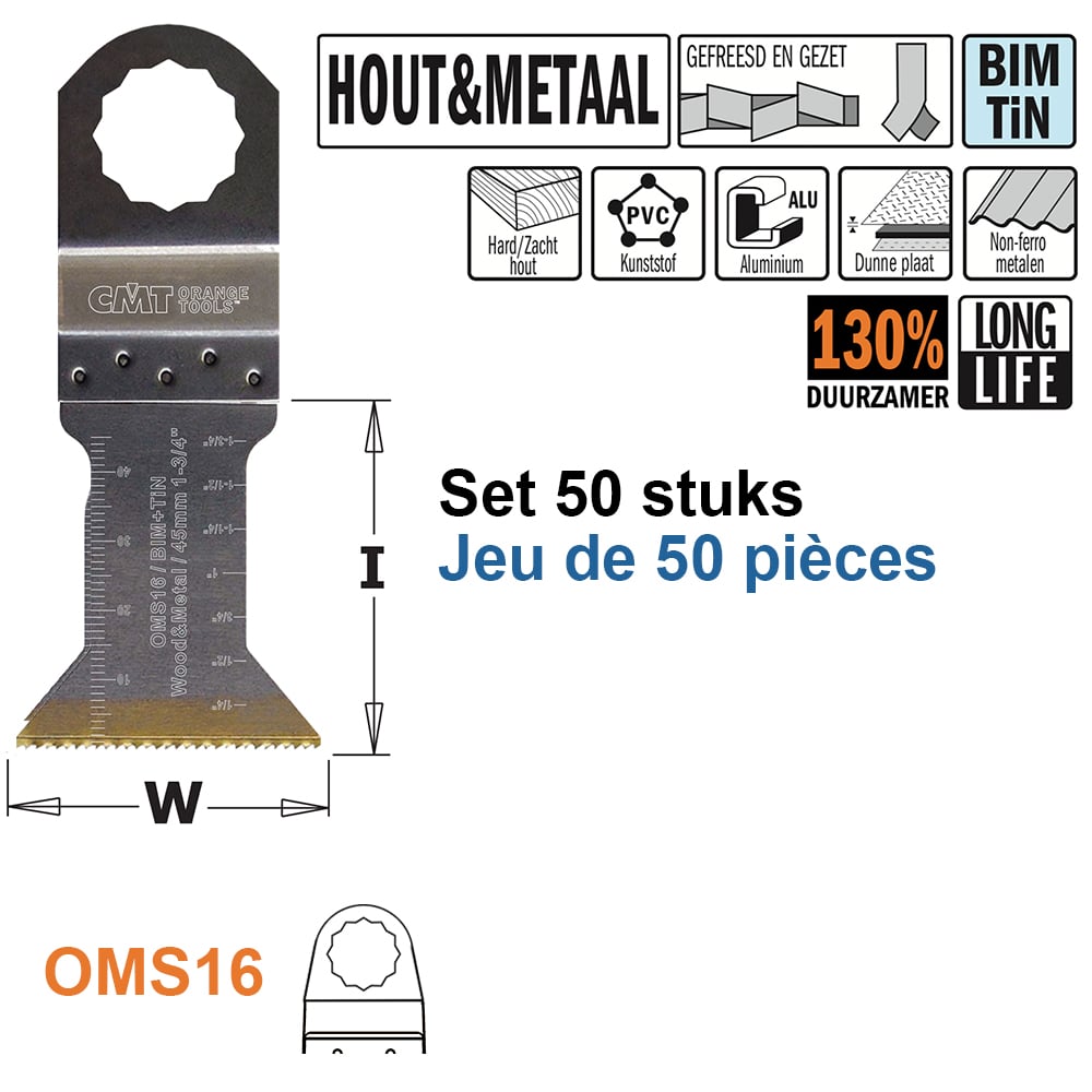 Multitoolzaagblad voor hout en metaal, 45mm
