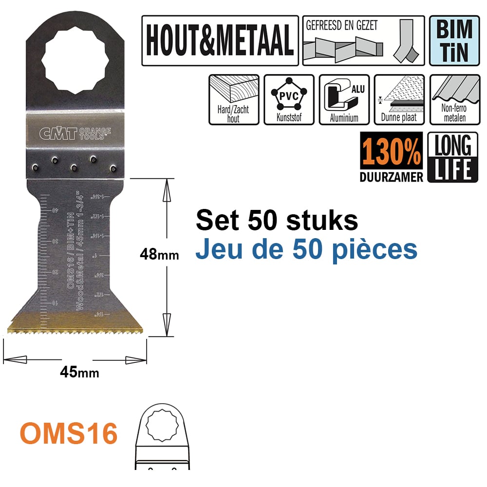 Multitoolzaagblad voor hout en metaal, 45mm