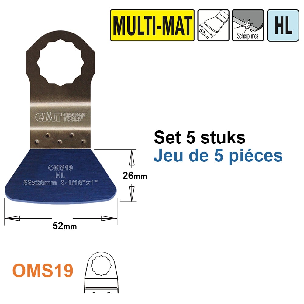 HL stabiele spatel/ schraper voor alle materialen, 52mm