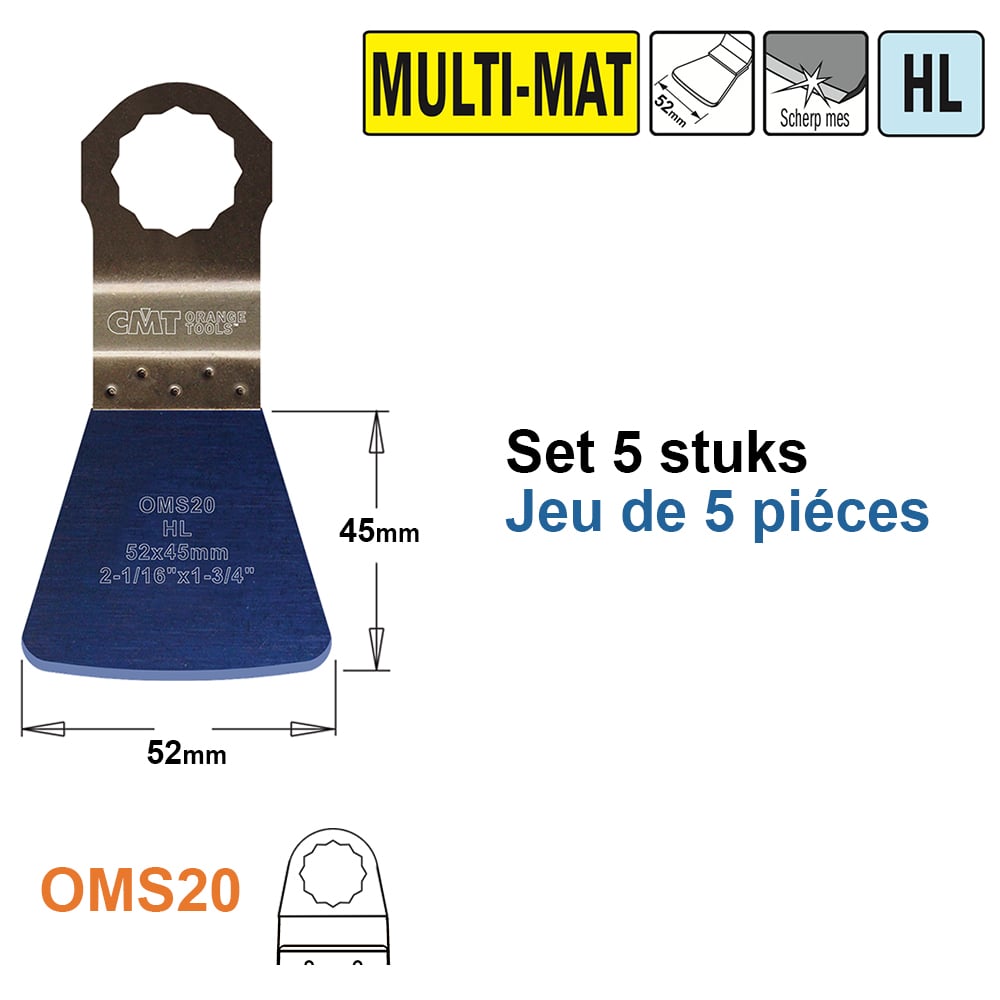 HL stabiele spatel/ schraper voor alle materialen, 52mm