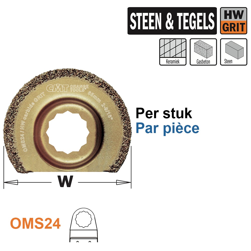 Ronde HW grit multitoolzaagblad 65mm