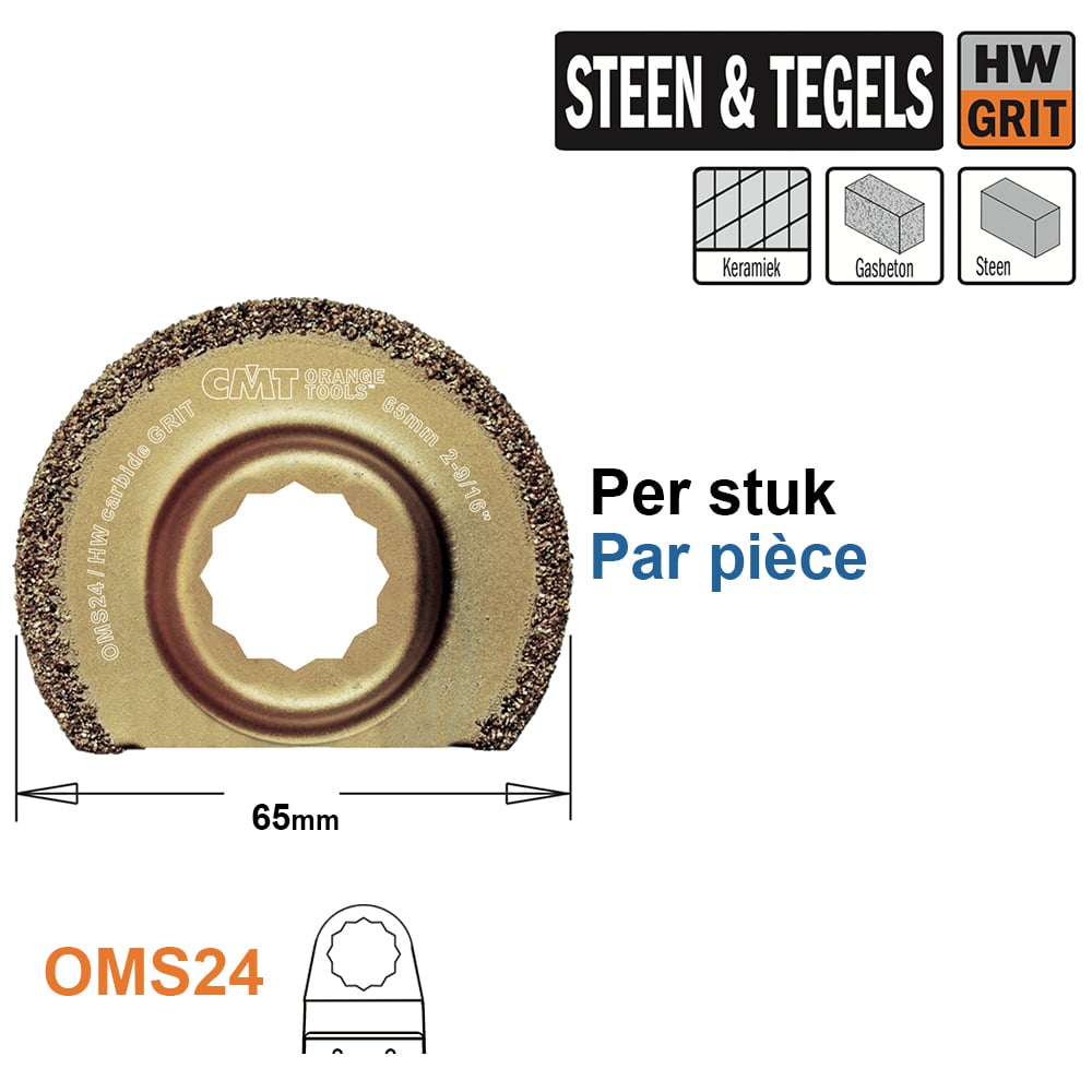 Ronde HW grit multitoolzaagblad 65mm