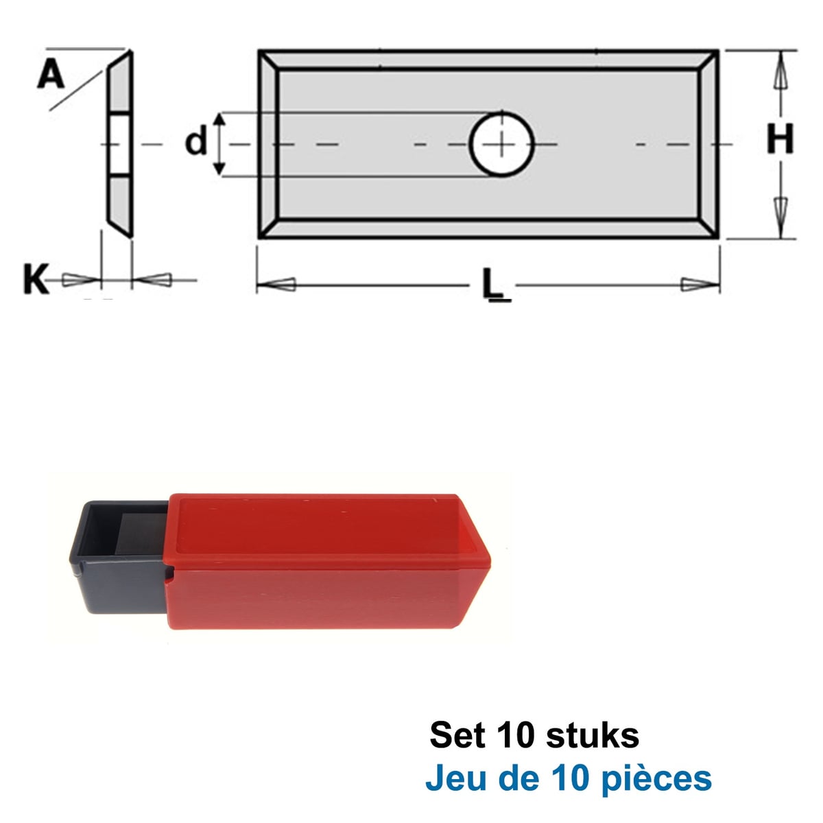 10 speciale WPL-messen 29,5×8×1,5 mm, Z4, HW-groef
