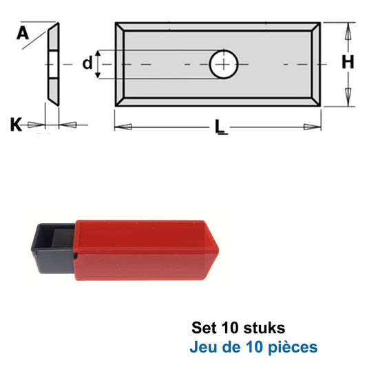 10 speciale WPL-messen 29,5×8×1,5 mm, Z4, HW-groef