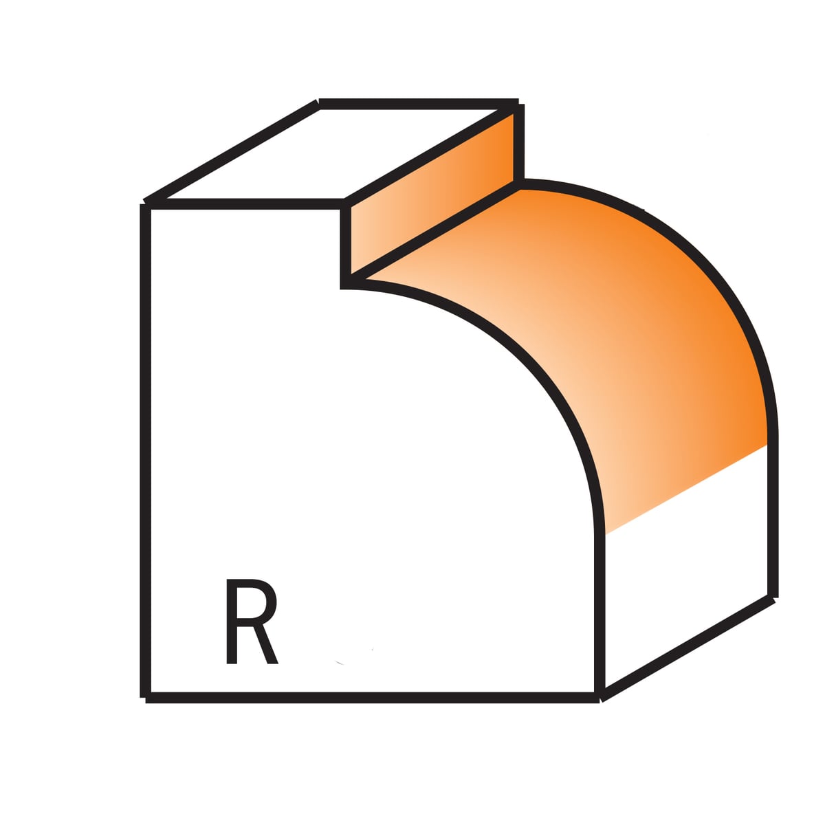 Holle radiusfrees zonder opstaande kant , HW